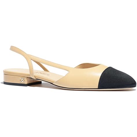 chanel beige slingback flats